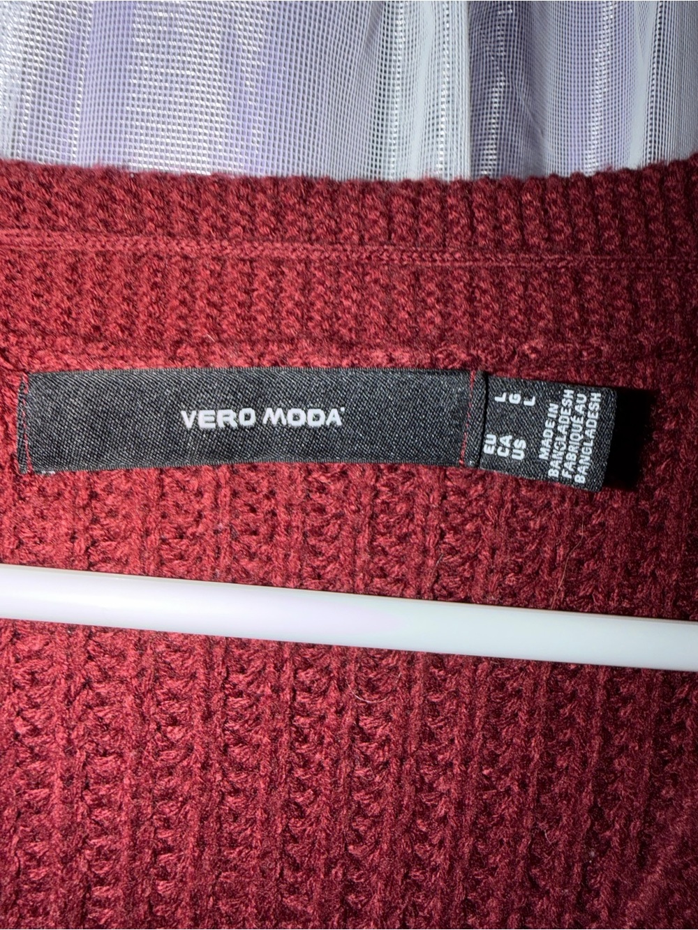 Vero Moda Brick Red Ribbed Button Cardigan - Picture 2 of 2